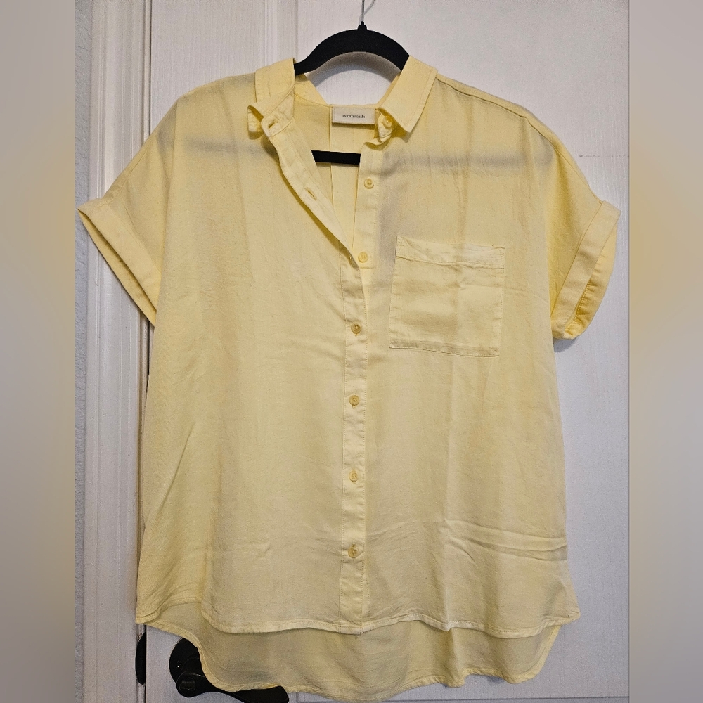 Yellow Button-Up Blouse